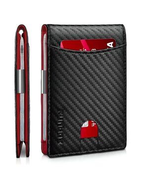 Slim Money Clip Wallets for Men RFID Blocking 11 Card Holder Minimalist Leather